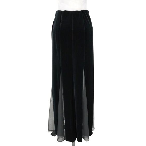 Niki Livas 2 Pc Dress Womens 4 Black Stretch Velvet Skirt and Top Elastic Waist - Picture 12 of 16